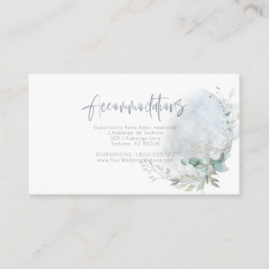 bruiloft | Dusty Blue Over the Moon in Love Informatiekaartje (Voorkant)