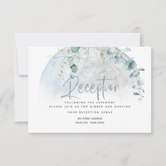 bruiloft | Dusty Blue Over the Moon in Love Kaart (Voorkant)