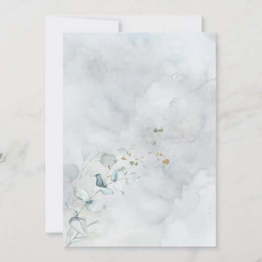 bruiloft | Dusty Blue Over the Moon in Love Kaart (Achterkant)