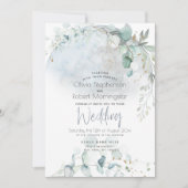 bruiloft | Dusty Blue Over the Moon in Love Kaart (Voorkant)