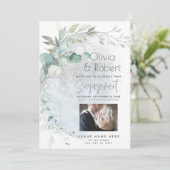 bruiloft | Dusty Blue Over the Moon in Love Kaart (Staand voorkant)