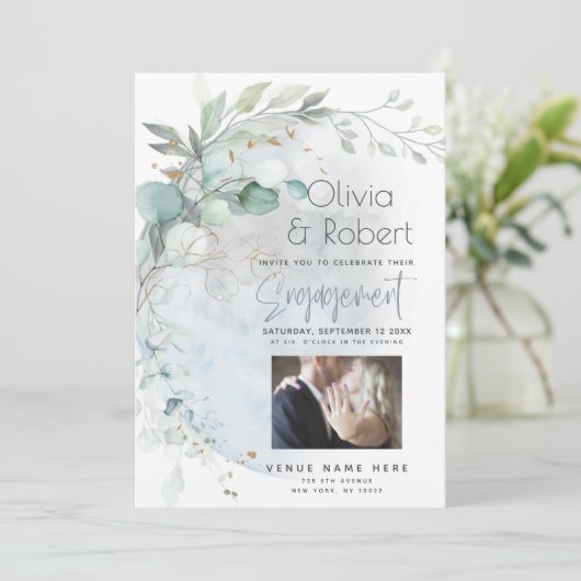 bruiloft | Dusty Blue Over the Moon in Love Kaart (Staand voorkant)