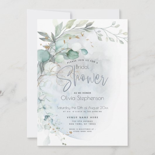 bruiloft | Dusty Blue Over the Moon in Love Kaart (Voorkant)