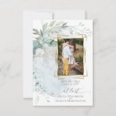 bruiloft | Dusty Blue Over the Moon in Love Kaart (Voorkant)