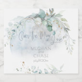 bruiloft | Dusty Blue Over the Moon in Love Likeurfles Etiket (Enkel label)