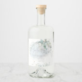 bruiloft | Dusty Blue Over the Moon in Love Likeurfles Etiket (Voorkant)