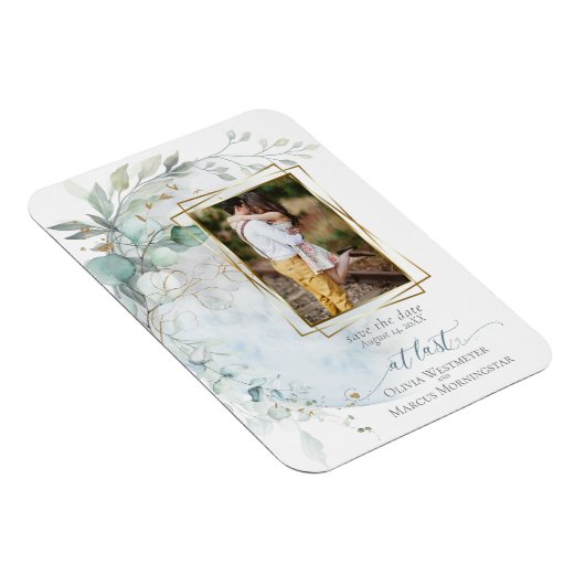 bruiloft | Dusty Blue Over the Moon in Love Magneet (Rechterzijde)