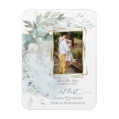 bruiloft | Dusty Blue Over the Moon in Love Magneet (Verticaal)