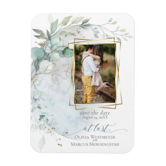 bruiloft | Dusty Blue Over the Moon in Love Magneet