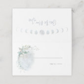 bruiloft | Dusty Blue Over the Moon in Love Plaatskaartje (Buitenkant ongevouwen)