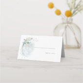 bruiloft | Dusty Blue Over the Moon in Love Plaatskaartje (Voorkant)