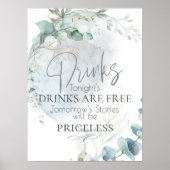 bruiloft | Dusty Blue Over the Moon in Love Poster (Voorkant)