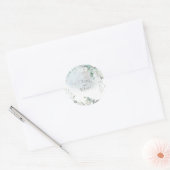 bruiloft | Dusty Blue Over the Moon in Love Ronde Sticker (Envelop)