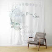 bruiloft | Dusty Blue Over the Moon in Love Wandkleed (In situ)