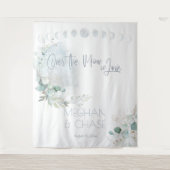 bruiloft | Dusty Blue Over the Moon in Love Wandkleed (Voorkant)