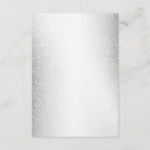 Bruiloft Dusty Blue Waterverf Flowers Silver Informatiekaartje (Achterkant)