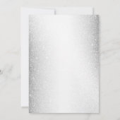 Bruiloft Dusty Blue Waterverf Flowers Silver Save The Date (Achterkant)