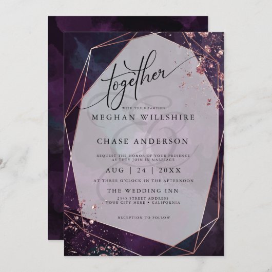 BRUILOFT | Dusty Plum Paars Jaspé (Voorkant / Achterkant)