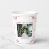 Bruiloft Dusty Rose Foto Papieren Bekers (Achterkant)