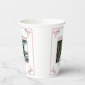 Bruiloft Dusty Rose Foto Papieren Bekers (Links)