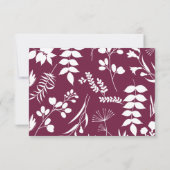 Bruiloft Eenvoudige Moderne Bourgondische RSVP-kaa RSVP Kaartje (Achterkant)