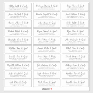 Bruiloft Eenvoudige Moderne Chique Gast Namen Adre Sticker