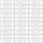 Bruiloft Eenvoudige Moderne Chique Gast Namen Adre Sticker (Voorkant)