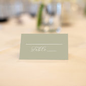 Bruiloft Eenvoudige Sage Groene Receptie Zitplaats Plaatskaartje