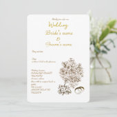 Bruiloft eenvoudige uitnodiging (Staand voorkant)