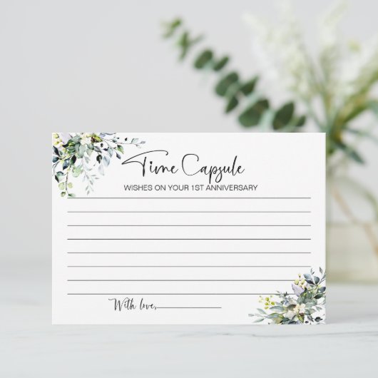 Bruiloft Eerste Jubileum Tijd Capsule Kaart (Staand voorkant)