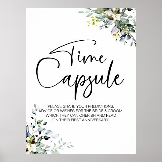 Bruiloft eerste Jubileum tijd capsule teken Poster (Voorkant)