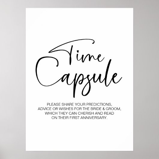 Bruiloft eerste Jubileum tijd capsule teken Poster (Voorkant)