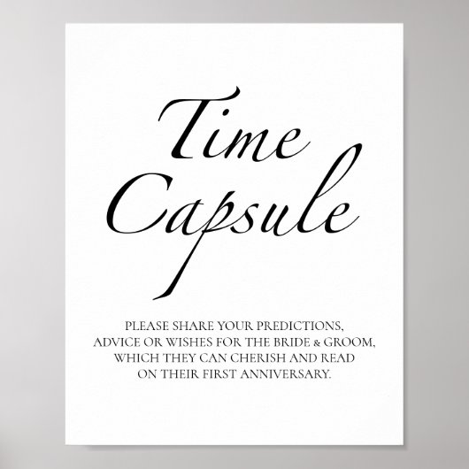Bruiloft eerste Jubileum tijd capsule teken Poster (Voorkant)