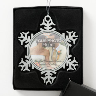 Bruiloft ~ Eerste Kerst Foto Ornament