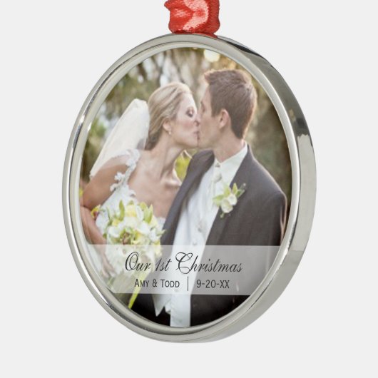 Bruiloft | Eerste Kerstfoto Ornament (Links)