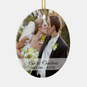 bruiloft  | Eerste kerstfotoversiering Keramisch Ornament (Rechts)