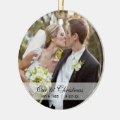 bruiloft  | Eerste kerstfotoversiering Keramisch Ornament (Links)