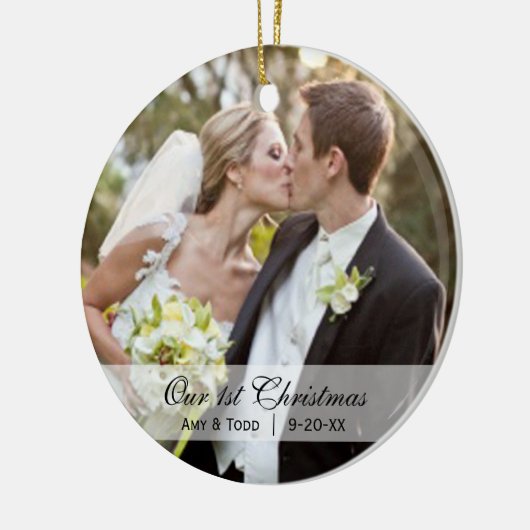 bruiloft  | Eerste kerstfotoversiering Keramisch Ornament (Links)