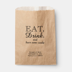 Bruiloft Eet, Drink en heb wat Snoep Buffet Bedankzakje