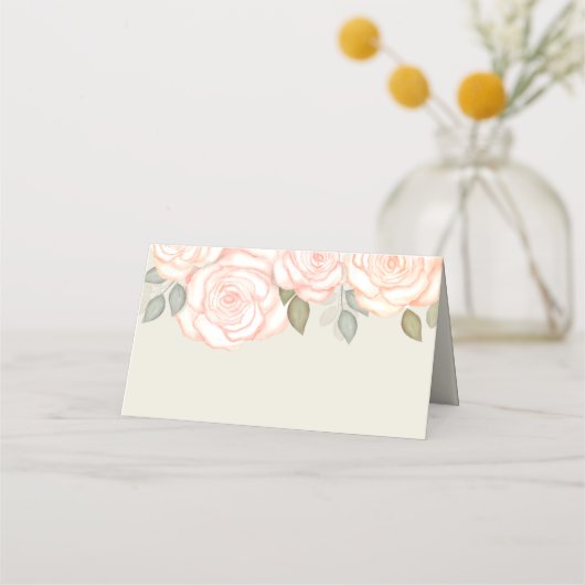 Bruiloft Elegant Aquarel Bloem Tafelnummer Plaatskaartje (Achterkant)