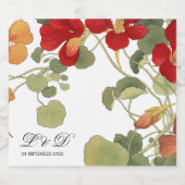 Bruiloft Elegant Bloemen Sinaasappel Custom Sparkling Wijnetiket (Enkel label)