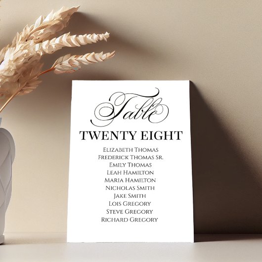 Bruiloft Elegant Calligrafie Script Tafelnummer