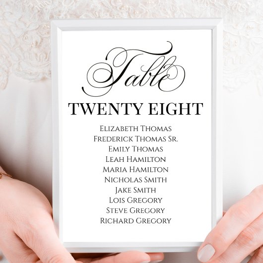 Bruiloft Elegant Calligrafie Script Tafelnummer