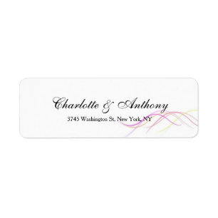 Bruiloft Elegant Creatief Abstract Curves Wit Etiket