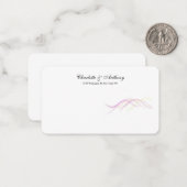 Bruiloft Elegant Creatief Abstract Curves Wit Notitiekaartje (Voorkant / Achterkant in situ)