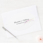 Bruiloft Elegant Creatief Abstract Curves Wit Ovale Sticker (Envelop)
