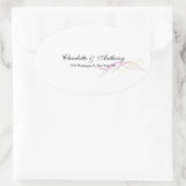 Bruiloft Elegant Creatief Abstract Curves Wit Ovale Sticker (Tas)