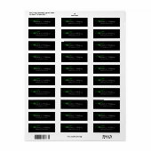 Bruiloft Elegant Creatief Abstract Zwart Groen Etiket (Full Sheet)