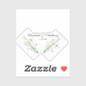 Bruiloft Elegant Creatief Bloemen Wit Chic Sticker (Vel)