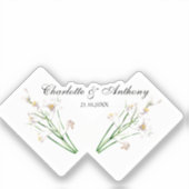 Bruiloft Elegant Creatief Bloemen Wit Chic Sticker (Voorkant)